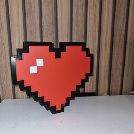 Retro Gaming Heart Ornament - 8-Bit Pixel Heart Home Decor - Gamer Decor - Gaming Fan Decor - Desk Decor - Office Decor - Desk Accessory