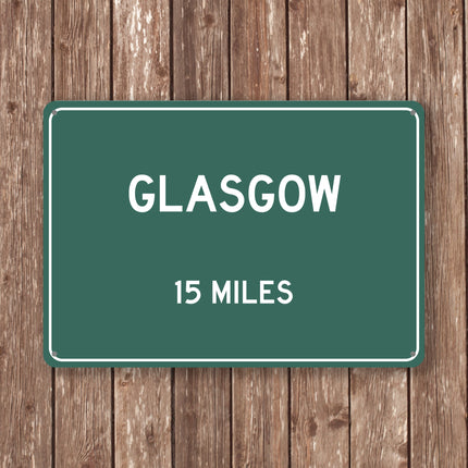 PERSONALIZED GLASGOW Sign, Glasgow City Distance Sign, City of Glasgow Gift, Glasgow Gifts, Glasgow Souvenir, Glasgow Sign