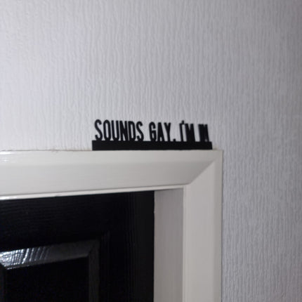 SOUNDS GAY, I'M In Door topper, shelf decor, wall decor, quirky home interior decor, quirky gift, door decoration