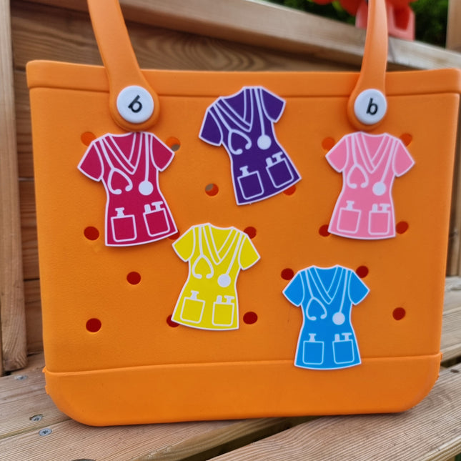 Bogg Bag - Nurses Scrub Uniform Charm for Bogg Bag - Bogg Bag Accessories - Personalized Bogg Bag Charm - Cute Medical Bogg Bag Decoration