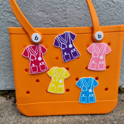 Bogg Bag - Nurses Scrub Uniform Charm for Bogg Bag - Bogg Bag Accessories - Personalized Bogg Bag Charm - Cute Medical Bogg Bag Decoration