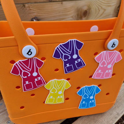 Bogg Bag - Nurses Scrub Uniform Charm for Bogg Bag - Bogg Bag Accessories - Personalized Bogg Bag Charm - Cute Medical Bogg Bag Decoration