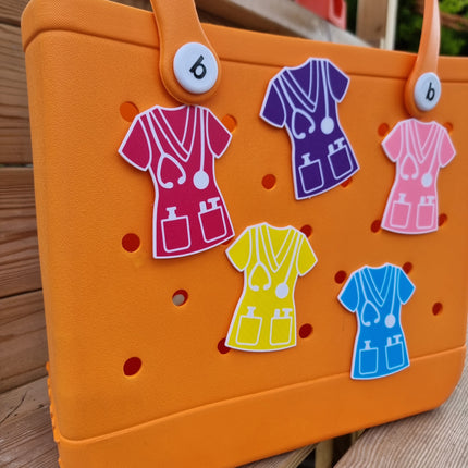 Bogg Bag - Nurses Scrub Uniform Charm for Bogg Bag - Bogg Bag Accessories - Personalized Bogg Bag Charm - Cute Medical Bogg Bag Decoration