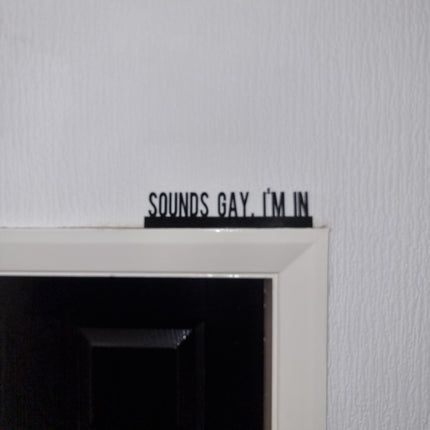 SOUNDS GAY, I'M In Door topper, shelf decor, wall decor, quirky home interior decor, quirky gift, door decoration