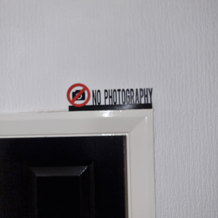 NO PHOTOGRAPHY Door topper, shelf decor, wall decor, quirky home interior decor, quirky gift, door decoration