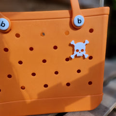 Bogg Bag - Skull and Bones Charm for Bogg Bag - Bogg Bag Accessories - Personalized Bogg Bag Charm - Cute & Emo Bogg Bag Decoration