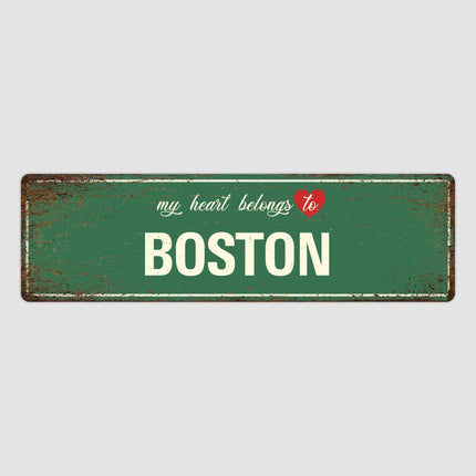 Heart Belongs to Boston Sign, Boston City Sign, City of Boston Gift, Boston Gifts, Boston Souvenir, Boston Sign