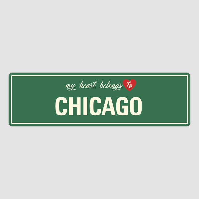 Heart Belongs to Chicago Sign, Chicago City Sign, City of Chicago Gift, Chicago Gifts, Chicago Souvenir, Chicago Sign