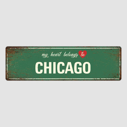 Heart Belongs to Chicago Sign, Chicago City Sign, City of Chicago Gift, Chicago Gifts, Chicago Souvenir, Chicago Sign