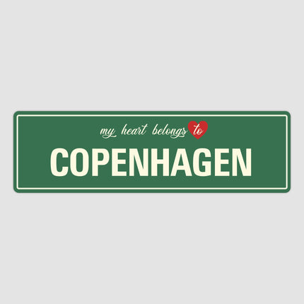 Heart Belongs to Copenhagen Sign, Copenhagen City Sign, City of Copenhagen Gift, Copenhagen Gifts, Copenhagen Souvenir, Copenhagen Sign