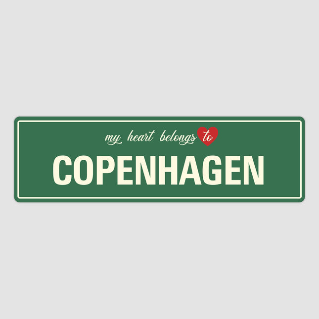 Heart Belongs to Copenhagen Sign, Copenhagen City Sign, City of Copenhagen Gift, Copenhagen Gifts, Copenhagen Souvenir, Copenhagen Sign