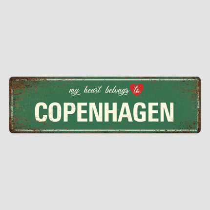 Heart Belongs to Copenhagen Sign, Copenhagen City Sign, City of Copenhagen Gift, Copenhagen Gifts, Copenhagen Souvenir, Copenhagen Sign