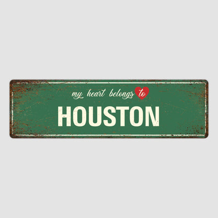 Heart Belongs to Houston Sign, Houston City Sign, City of Houston Gift, Houston Gifts, Houston Souvenir, Houston Sign