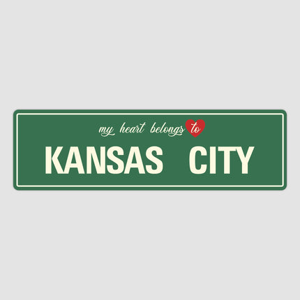 Heart Belongs to Kansas Sign, Kansas City Sign, City of Kansas Gift, Kansas Gifts, Kansas Souvenir, Kansas Sign