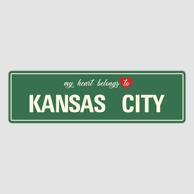 Heart Belongs to Kansas Sign, Kansas City Sign, City of Kansas Gift, Kansas Gifts, Kansas Souvenir, Kansas Sign