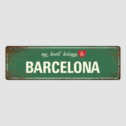 Heart Belongs to Barcelona Sign, Barcelona City Sign, City of Barcelona Gift, Barcelona Gifts, Barcelona Souvenir, Barcelona Sign