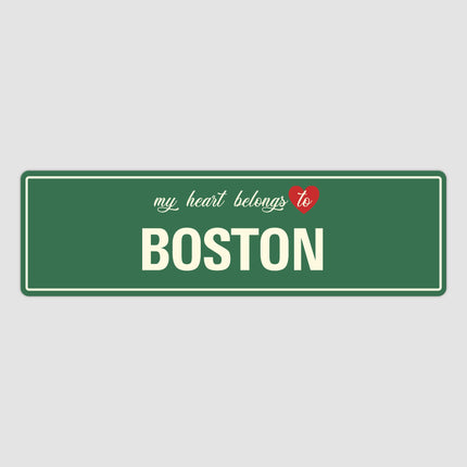 Heart Belongs to Boston Sign, Boston City Sign, City of Boston Gift, Boston Gifts, Boston Souvenir, Boston Sign