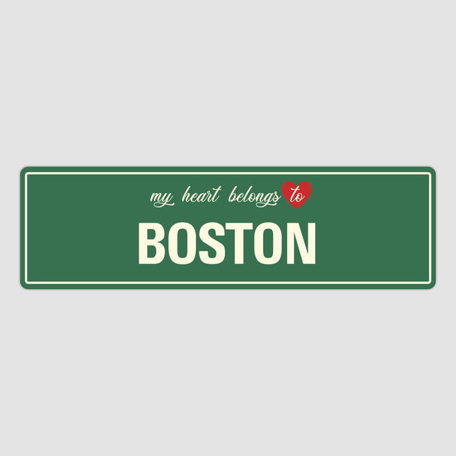 Heart Belongs to Boston Sign, Boston City Sign, City of Boston Gift, Boston Gifts, Boston Souvenir, Boston Sign