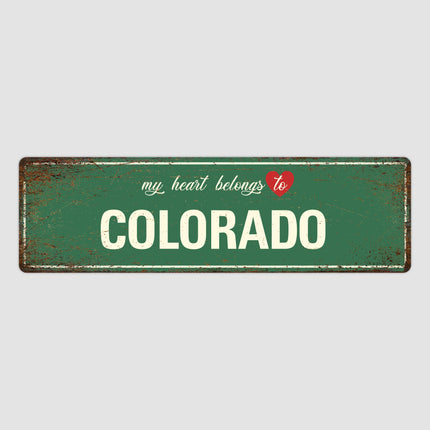 Heart Belongs to Colorado Sign, Colorado City Sign, City of Colorado Gift, Colorado Gifts, Colorado Souvenir, Colorado Sign