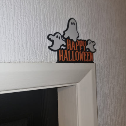Happy Halloween Boo Ghosts Door topper, shelf decor, wall decor, quirky home interior decor, quirky gift, door decoration 