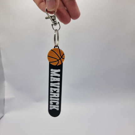 Personalized Basketball Keychain Bag Tag | Basketball Player Custom Name Tag, Basketball Backpack Tag, Basketball Name Keychain