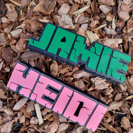 Personalized Pixel Style Gaming Nameplate – Custom Blocky Design with Your Name and Choice of Font Color, Perfect for Gamers, Desk Accessory