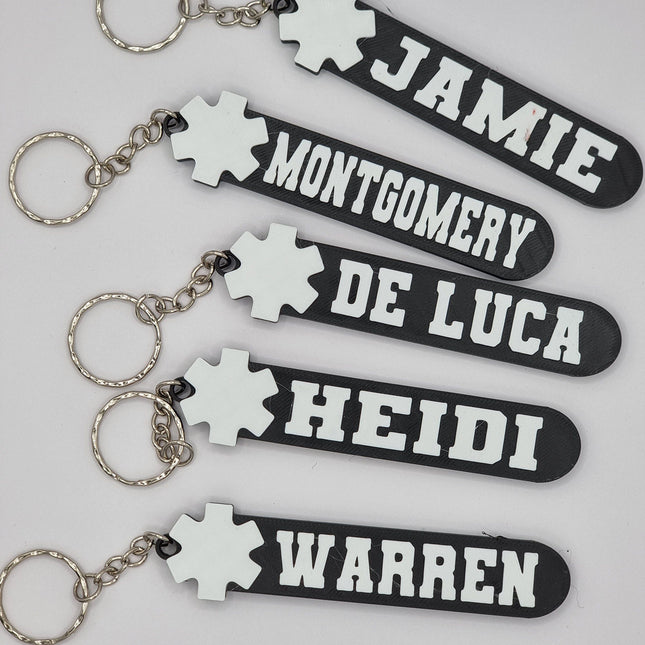 Personalised EMT Keychain Bag Tag 
