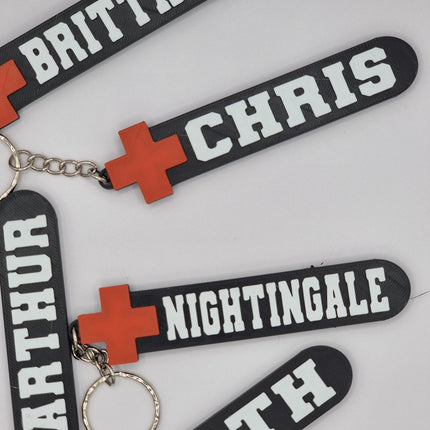 Personalised Red Cross Themed Keychain 