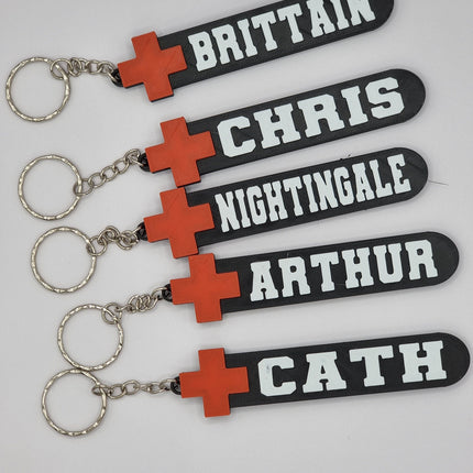Personalised Red Cross Themed Keychain 