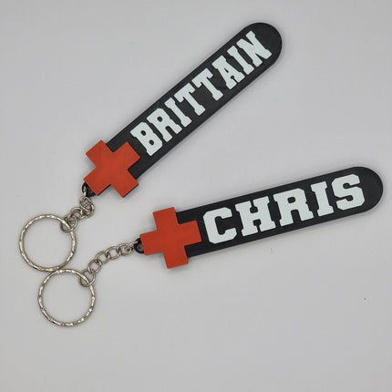 Personalised Red Cross Themed Keychain 