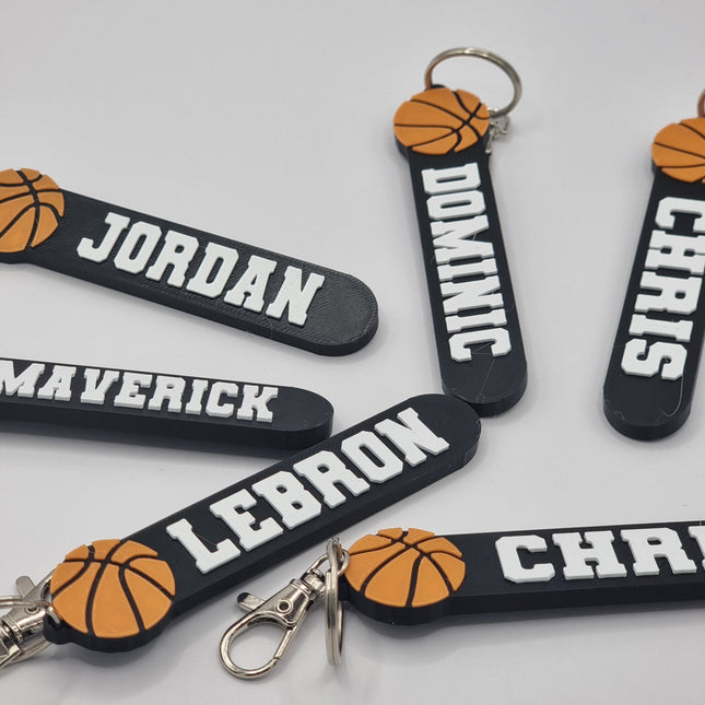 Personalized Basketball Keychain Bag Tag | Basketball Player Custom Name Tag, Basketball Backpack Tag, Basketball Name Keychain