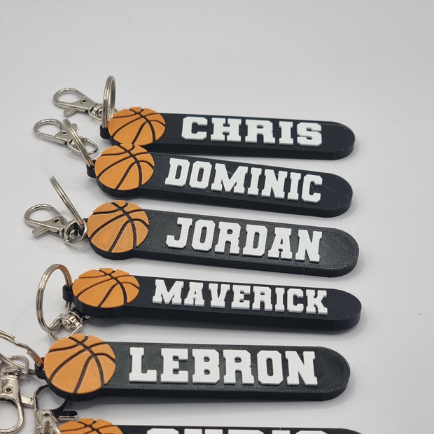 Personalized Basketball Keychain Bag Tag | Basketball Player Custom Name Tag, Basketball Backpack Tag, Basketball Name Keychain