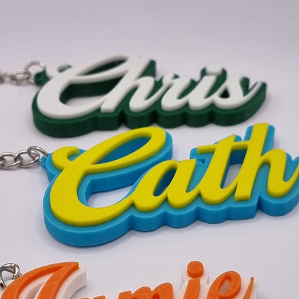 Personalised Keyring - Personalized Keychain - 3D Printed - Party Bag Fillers - School Bag - Book Bag Tag - Under 5 Pounds - Small Gifts