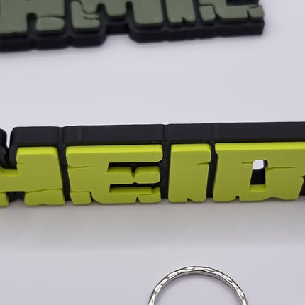 Awesome Gamer Inspired Nametag - Personalised 3D Printed keychain / Keyring - Perfect Gift or School bag Nametag!