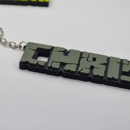 Awesome Gamer Inspired Nametag - Personalised 3D Printed keychain / Keyring - Perfect Gift or School bag Nametag!