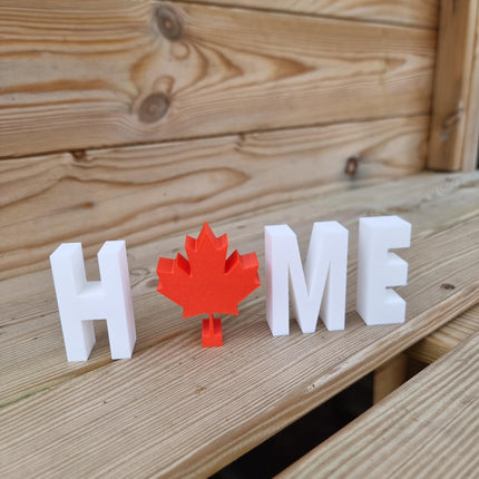Home Decorative Letter Ornament With Maple Leaf - 3D Printed, Canada Souvenir, Canadian Gift