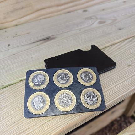 Pound Coin Holder for Slim Wallets – Minimalist EDC Wallet Accessory, Securely Holds Pound Coins, Perfect Gift for Any Occasion