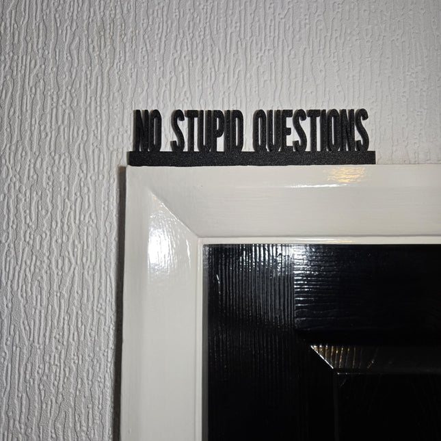 No Stupid Questions Door topper, shelf decor, wall decor, quirky home interior decor, quirky gift, door decoration