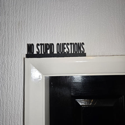 No Stupid Questions Door topper, shelf decor, wall decor, quirky home interior decor, quirky gift, door decoration