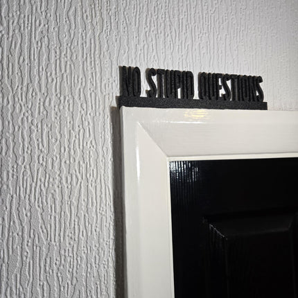 No Stupid Questions Door topper, shelf decor, wall decor, quirky home interior decor, quirky gift, door decoration