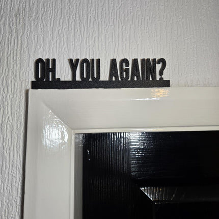 Oh, You Again? Door topper, shelf decor, wall decor, quirky home interior decor, quirky gift, door decoration