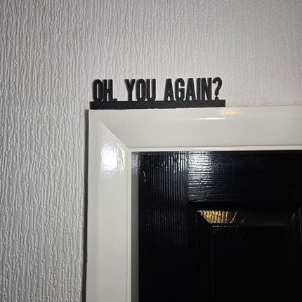 Oh, You Again? Door topper, shelf decor, wall decor, quirky home interior decor, quirky gift, door decoration