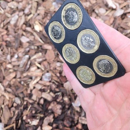 Pound Coin Holder for Slim Wallets – Minimalist EDC Wallet Accessory, Securely Holds Pound Coins, Perfect Gift for Any Occasion