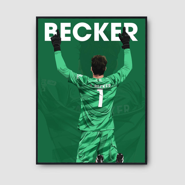 Alisson Becker Liverpool FC Poster – Goalkeeper Wall Art Print, Number 1 Football Decor, Soccer Gift for Reds Fans,Iconic LFC Player Artwork