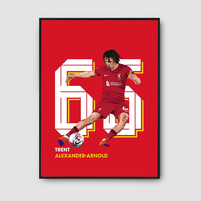 Trent Alexander-Arnold Liverpool FC Poster – Number 66 Wall Art Print, Football Decor for Reds Fans, Soccer Gift,LFC Right Back Illustration