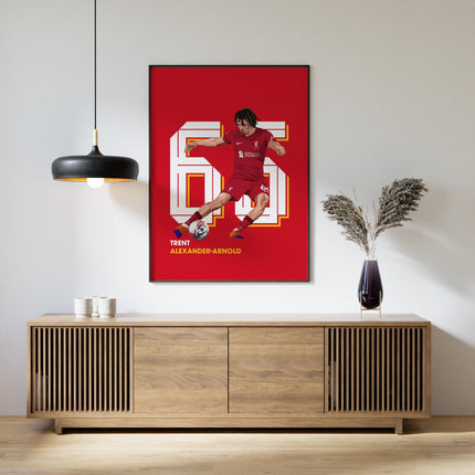 Trent Alexander-Arnold Liverpool FC Poster – Number 66 Wall Art Print, Football Decor for Reds Fans, Soccer Gift,LFC Right Back Illustration