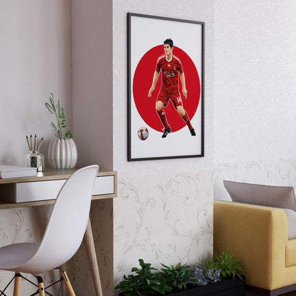 Xabi Alonso Liverpool FC Poster – Number 14 Wall Art, Carlsberg Kit Football Print, Iconic Midfielder Gift, Vintage Reds Soccer Decor