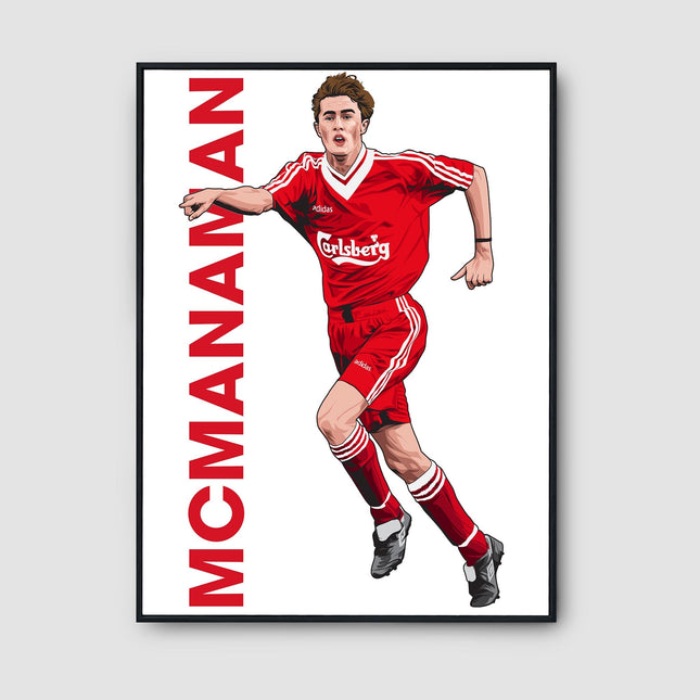 Steve McManaman Liverpool FC Poster – Retro Reds Football Wall Art,Classic Carlsberg Kit Print,Winger Decor,Gift for LFC Fans and Collectors