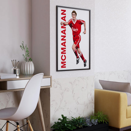 Steve McManaman Liverpool FC Poster – Retro Reds Football Wall Art,Classic Carlsberg Kit Print,Winger Decor,Gift for LFC Fans and Collectors