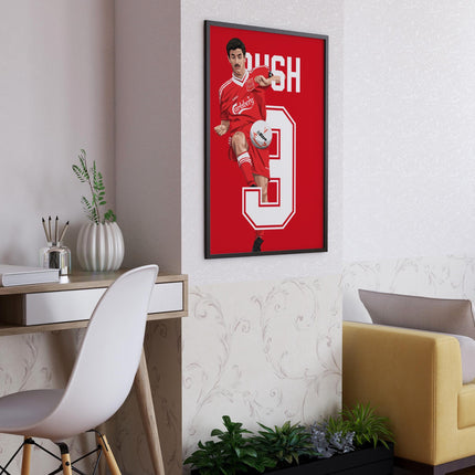 Ian Rush Liverpool FC Poster – Number 9 Legend Wall Art, Classic Carlsberg Kit Football Print, Reds Striker Decor, Gift for LFC Collectors